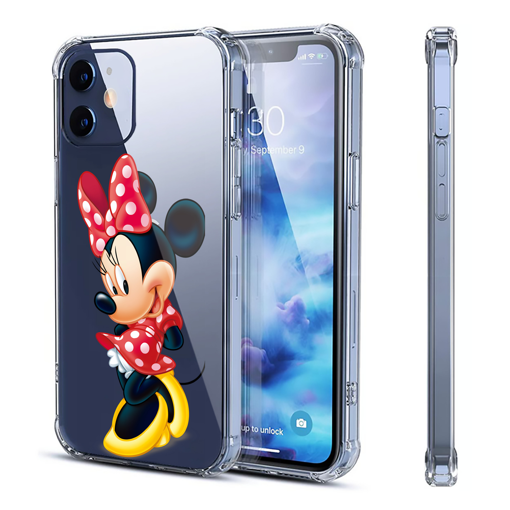 （画像用） ミッキーマウス Mickey Mouse 【iPhone 12シリーズ対応】透明スマホケース（クリアソフトケース）